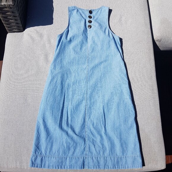 J.Crew Button-back chambray shift dress - Petite XXS - Picture 4 of 8